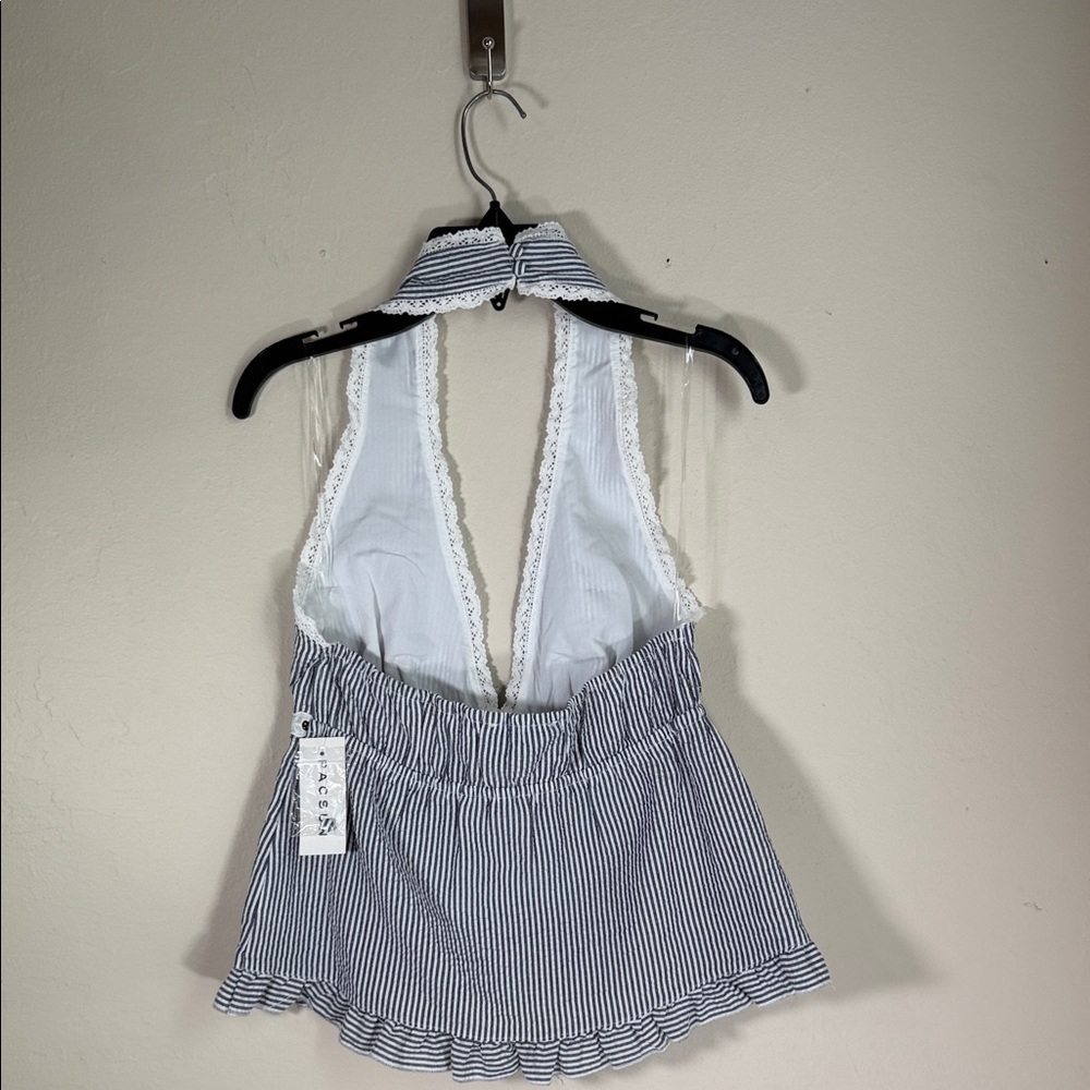 PacSun Navy and White Striped Halter Tank - Picture 3 of 9